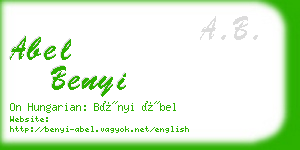 abel benyi business card